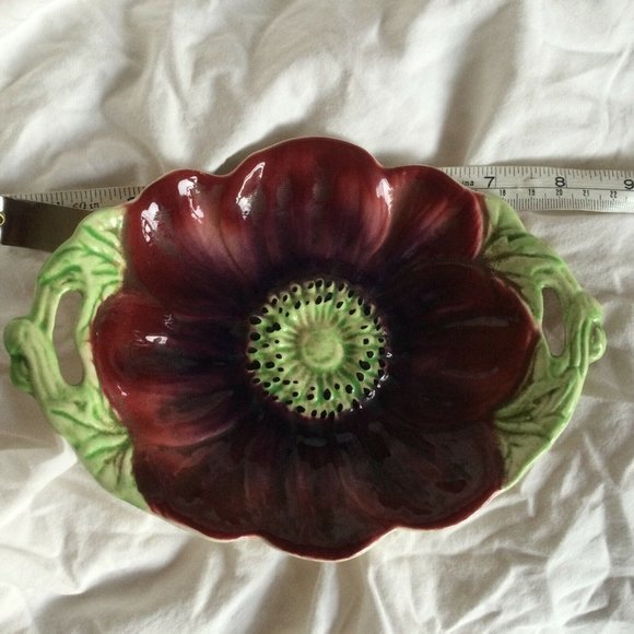 Shorter & Son Staffordshire UK 1930s Anemone Flower Dish - Picture 2 of 7